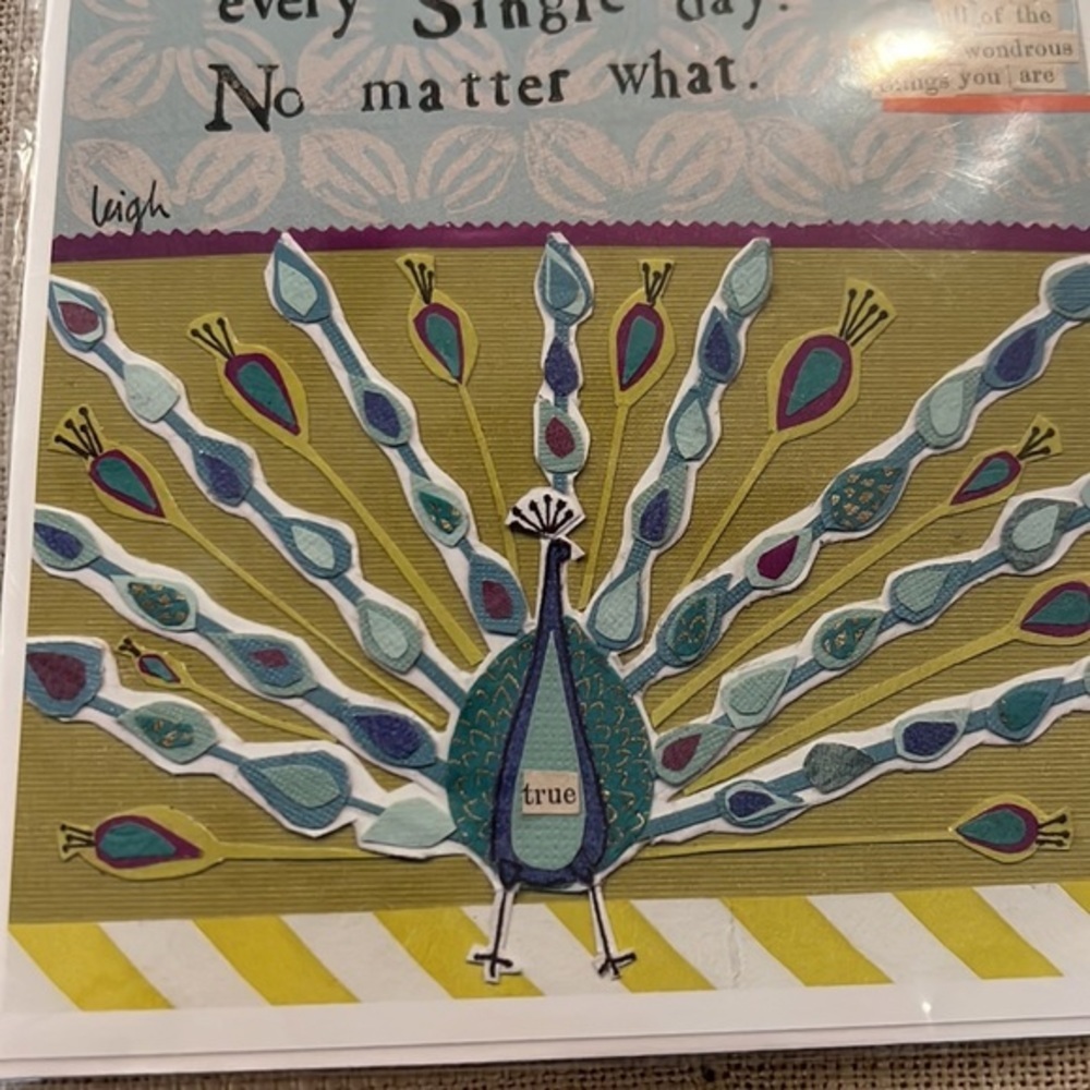 NIB SEALED CURLY GIRL DESIGN CARD ‘PEACOCK’ COURAGEOUS BRILLANT SELF CARD - Picture 3 of 4